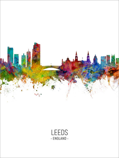 Leeds England Skyline Cityscape Poster Art Print