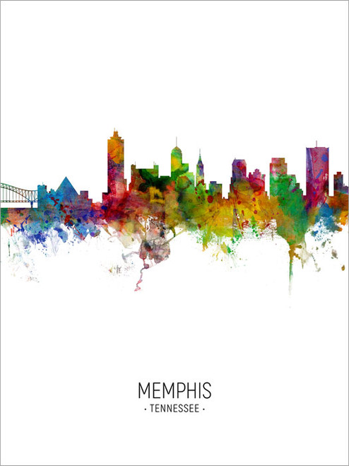 Memphis Tennessee Skyline Cityscape Poster Art Print