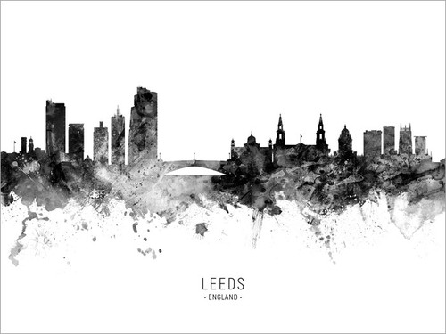 Leeds England Skyline Cityscape Poster Art Print