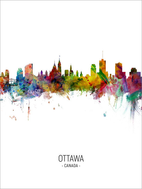 Ottawa Canada Skyline Cityscape Poster Art Print