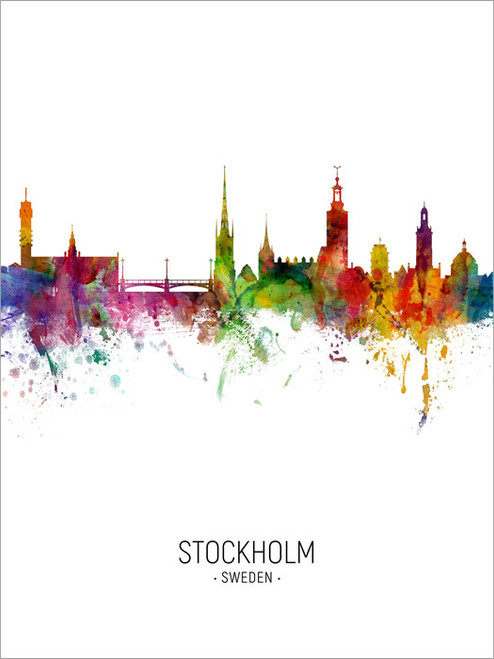 Stockholm Sweden Skyline Cityscape Poster Art Print