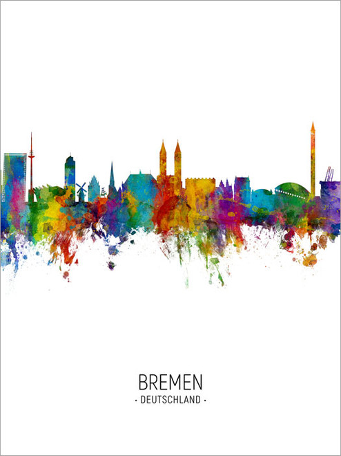 Bremen Germany Skyline Cityscape Poster Art Print