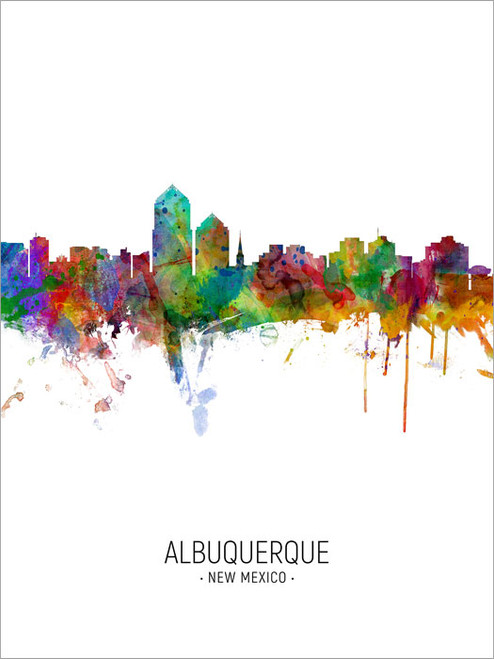 Albuquerque New Mexico Skyline Cityscape Poster Art Print