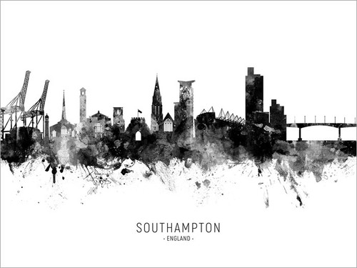 Southampton England Skyline Cityscape Poster Art Print