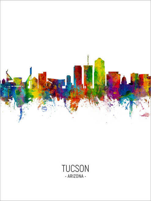 Tucson Arizona Skyline Cityscape Poster Art Print