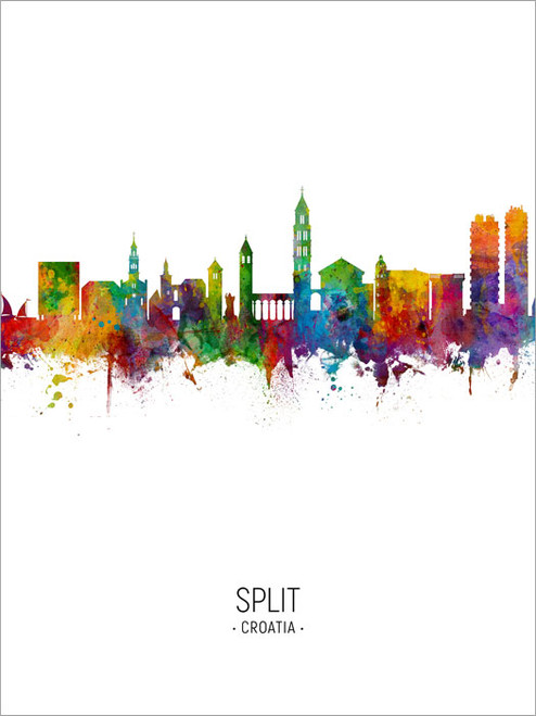 Split Croatia Skyline Cityscape Poster Art Print