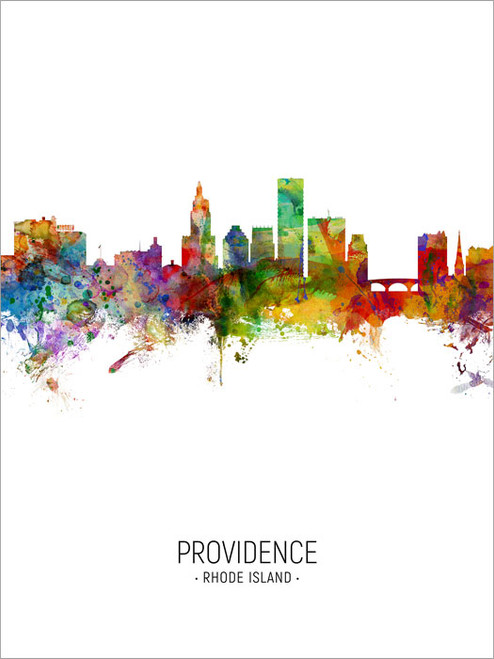 Providence Rhode Island Skyline Cityscape Poster Art Print