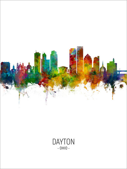 Dayton Ohio Skyline Cityscape Poster Art Print
