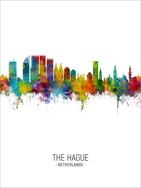 The Hague Netherlands Skyline Cityscape Poster Art Print