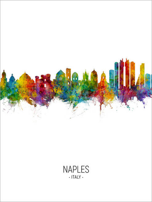 Naples Italy Skyline Cityscape Poster Art Print