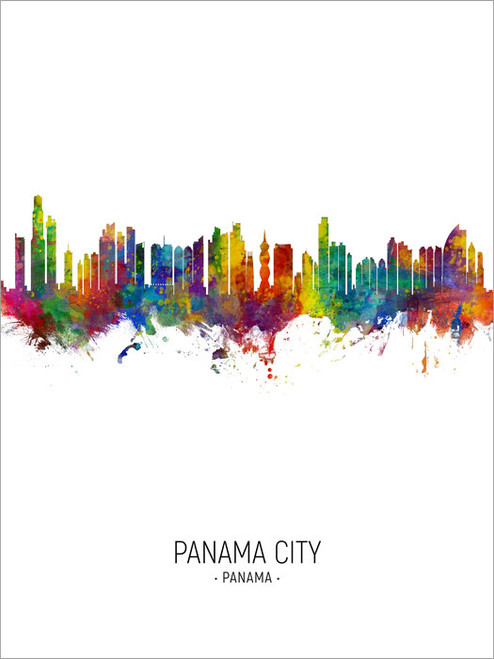 Panama City Panama Skyline Cityscape Poster Art Print