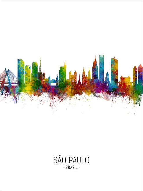 São Paulo Brazil Skyline Cityscape Poster Art Print