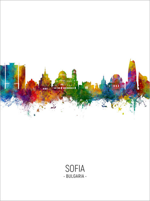 Sofia Bulgaria Skyline Cityscape Poster Art Print