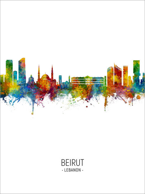 Beirut Lebanon Skyline Cityscape Poster Art Print