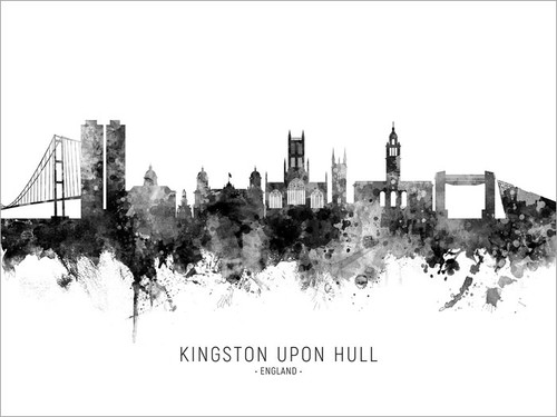 Kingston upon Hull England Skyline Cityscape Poster Art Print