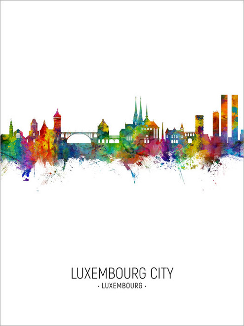 Luxembourg City Luxembourg Skyline Cityscape Poster Art Print