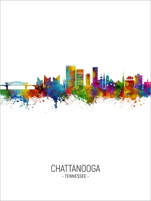 Chattanooga Tennessee Skyline Cityscape Poster Art Print