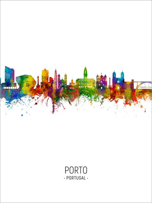 Porto Portugal Skyline Cityscape Poster Art Print