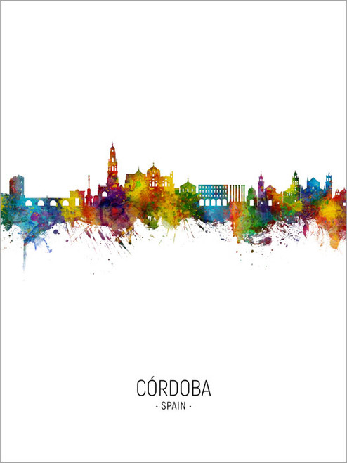 Córdoba Spain Skyline Cityscape Poster Art Print