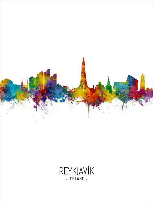 Reykjavík Iceland Skyline Cityscape Poster Art Print