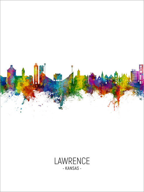 Lawrence Kansas Skyline Cityscape Poster Art Print