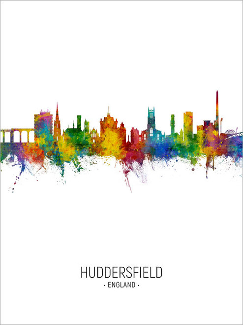 Huddersfield England Skyline Cityscape Poster Art Print