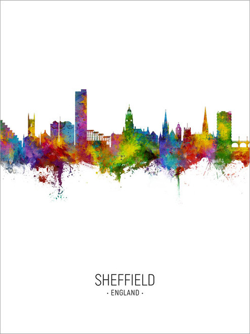 Sheffield England Skyline Cityscape Poster Art Print