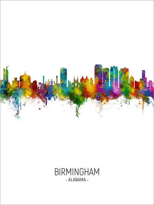 Birmingham Alabama Skyline Cityscape Poster Art Print