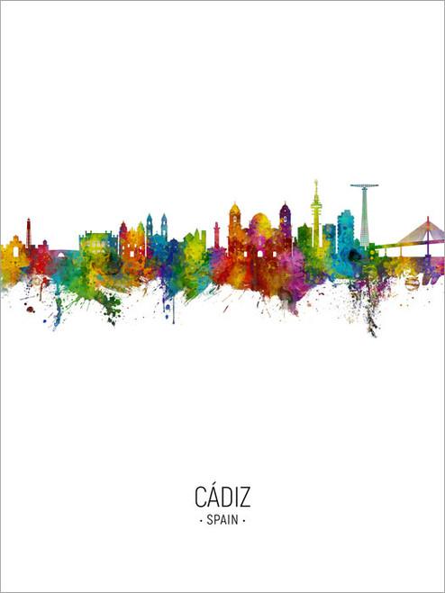 Cádiz Spain Skyline Cityscape Poster Art Print
