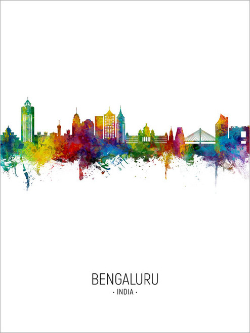 Bengaluru India Skyline Cityscape Poster Art Print