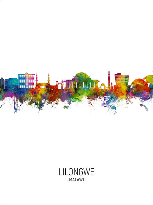 Lilongwe Malawi Skyline Cityscape Poster Art Print