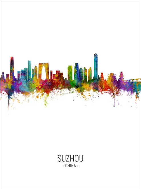 Suzhou China Skyline Cityscape Poster Art Print