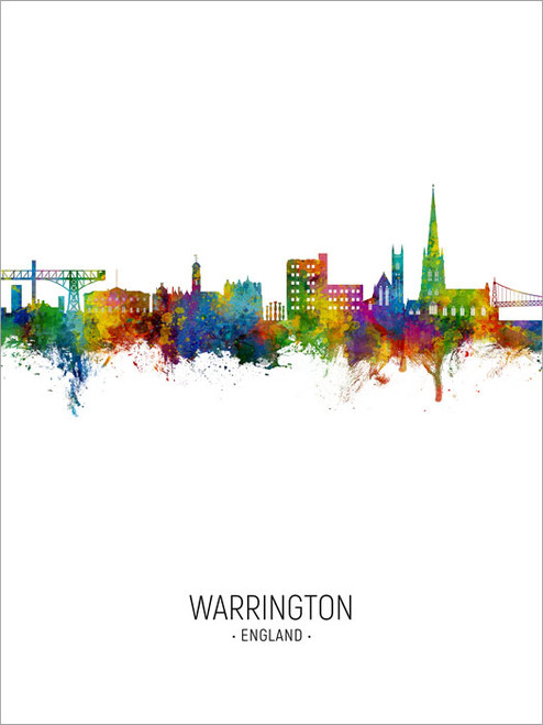 Warrington England Skyline Cityscape Poster Art Print