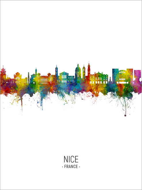 Nice France Skyline Cityscape Poster Art Print