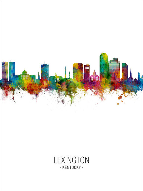 Lexington Kentucky Skyline Cityscape Poster Art Print