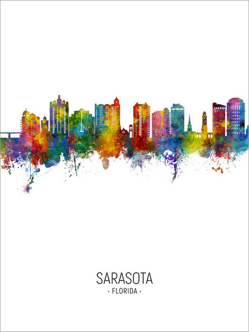 Sarasota Florida Skyline Cityscape Poster Art Print