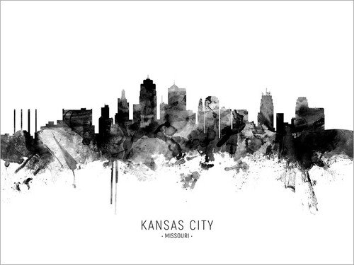 Kansas City Missouri Skyline Cityscape Poster Art Print