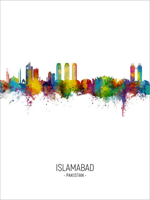 Islamabad Pakistan Skyline Cityscape Poster Art Print