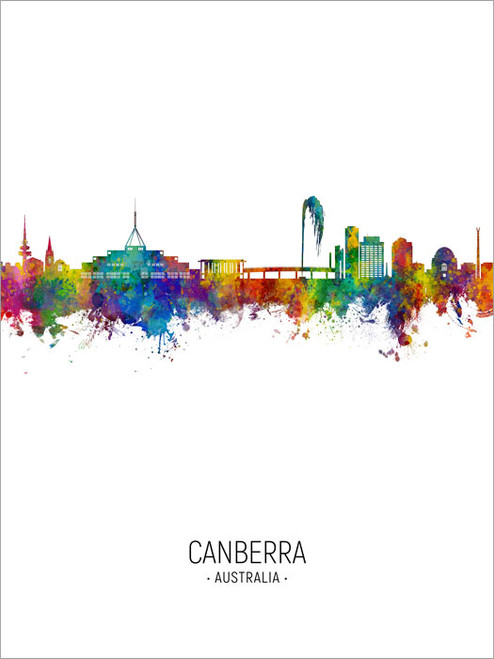 Canberra Australia Skyline Cityscape Poster Art Print