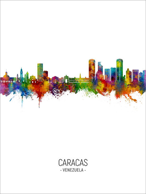 Caracas Venezuela Skyline Cityscape Poster Art Print