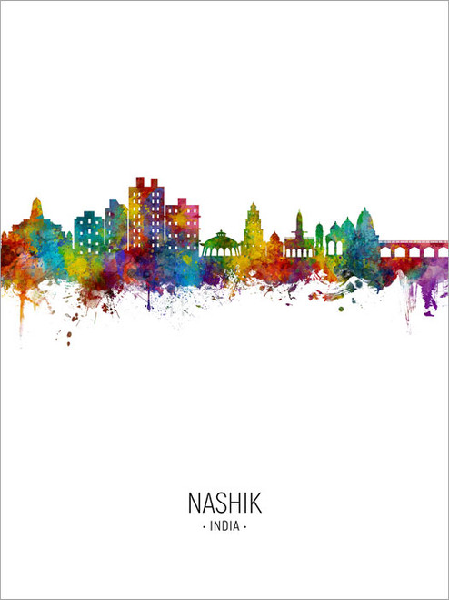 Nashik India Skyline Cityscape Poster Art Print