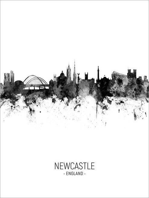 Newcastle England Skyline Cityscape Poster Art Print