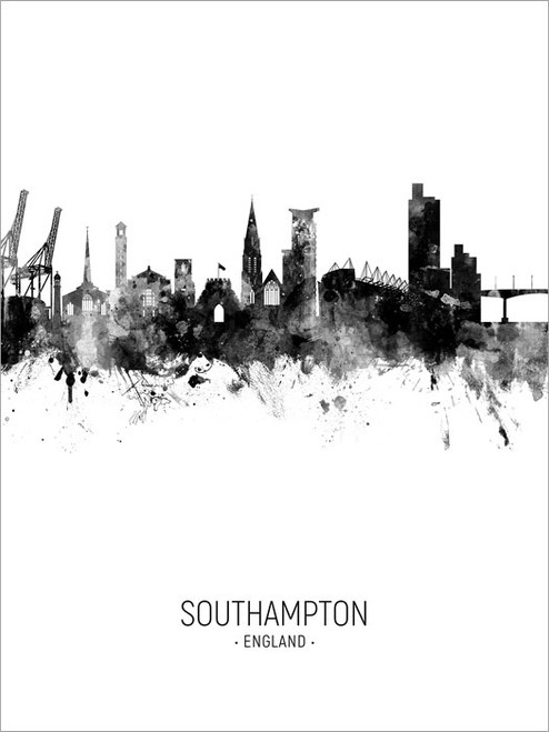 Southampton England Skyline Cityscape Poster Art Print