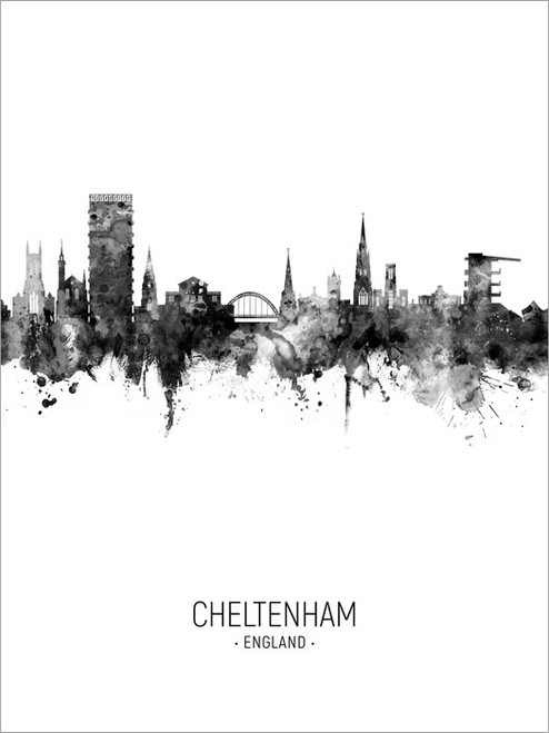 Cheltenham England Skyline Cityscape Poster Art Print