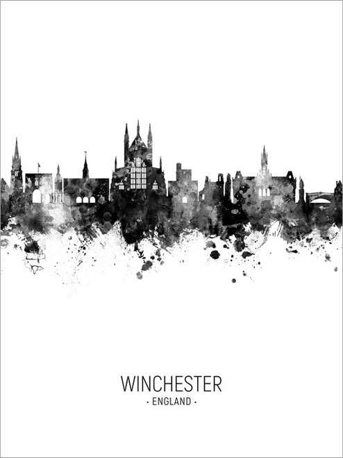 Winchester England Skyline Cityscape Poster Art Print