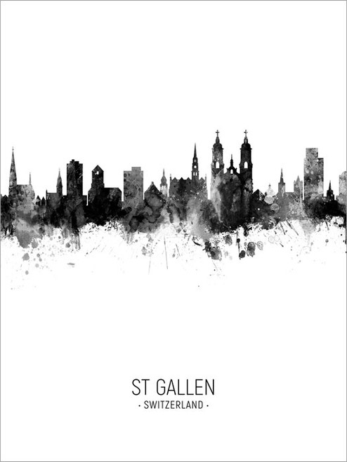 St Gallen Switzerland Skyline Cityscape Poster Art Print