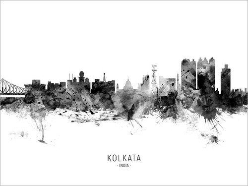 Kolkata India Skyline Cityscape Poster Art Print