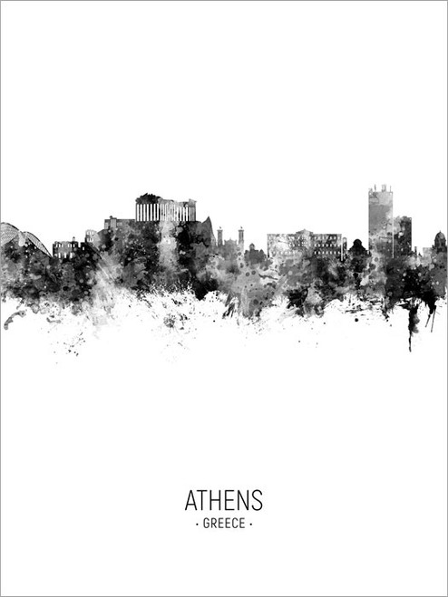 Athens Greece Skyline Cityscape Poster Art Print