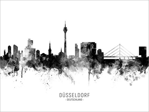 Düsseldorf Deutschland Skyline Cityscape Poster Art Print