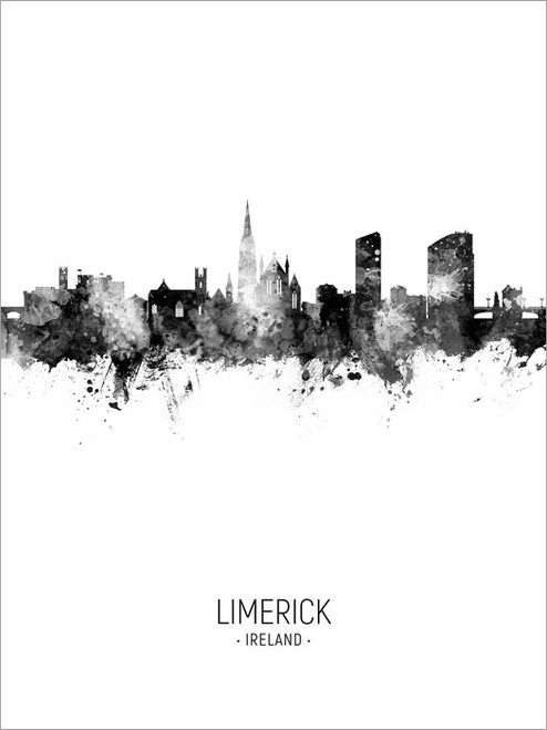 Limerick Ireland Skyline Cityscape Poster Art Print